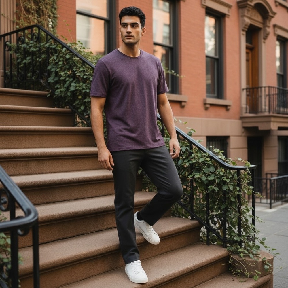 Lululemon Mens Metal Vent Tech Short Sleeve Shirt Dark Purple Heather Small 2295